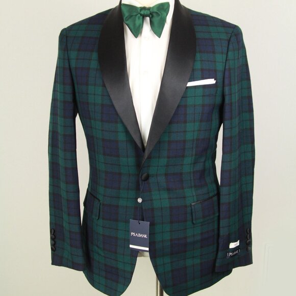 40R‎ Jos A Bank Jos A Bank Slim Fit Plaid Dinner Jacket Blazer E04486 - Picture 5 of 6